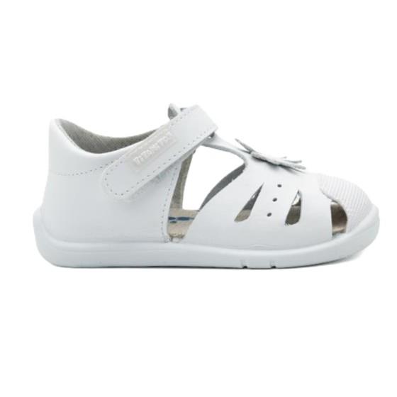 Sandalias Cangrejeras piel lavable blanca 