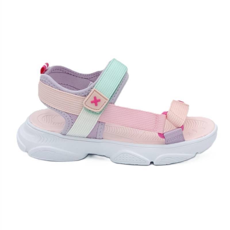 Sandalia niña Multicolor Rosa cierre adherente
