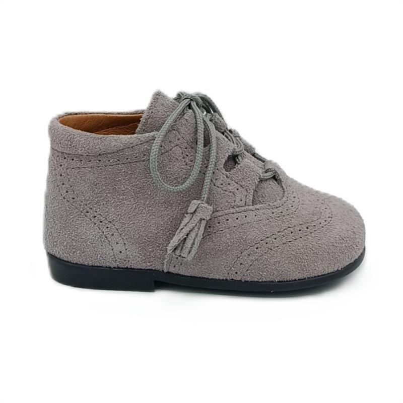 Bota inglesa serraje Gris cordones 