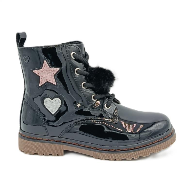 Bota Martens charol Negro estrella 