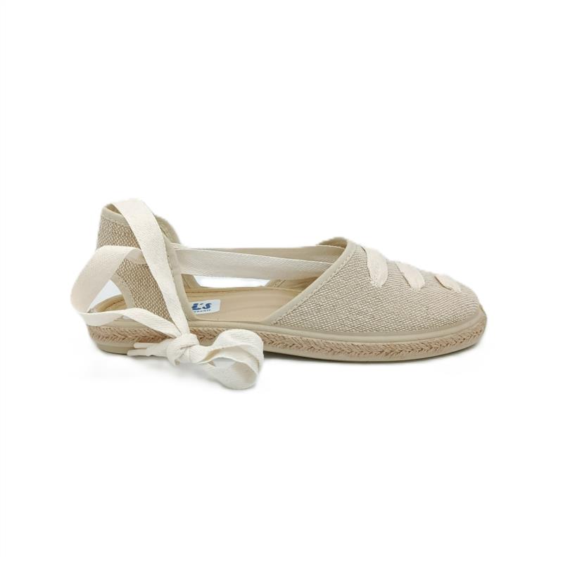 Alpargatas lino Beige cintas