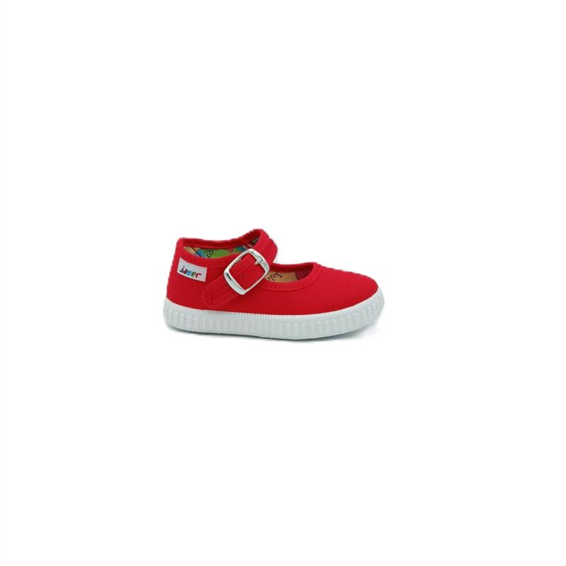  Merceditas lona Rojo hebilla