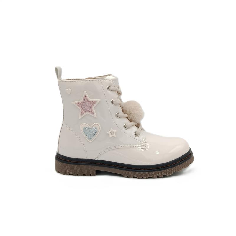 Bota Martens charol estrella Beige 