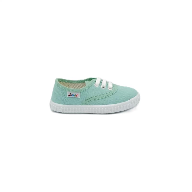 Deportivos lona Verde Menta cordón