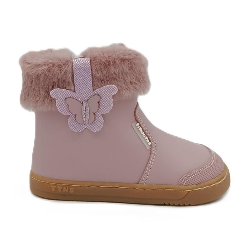Botas Barefoot de piel en Rosa Maquillaje con cremallera y pelo