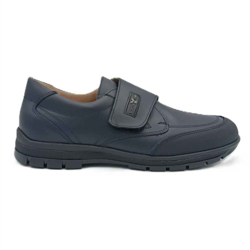 Zapatos colegiales de piel en Azul Marino con puntera reforzada