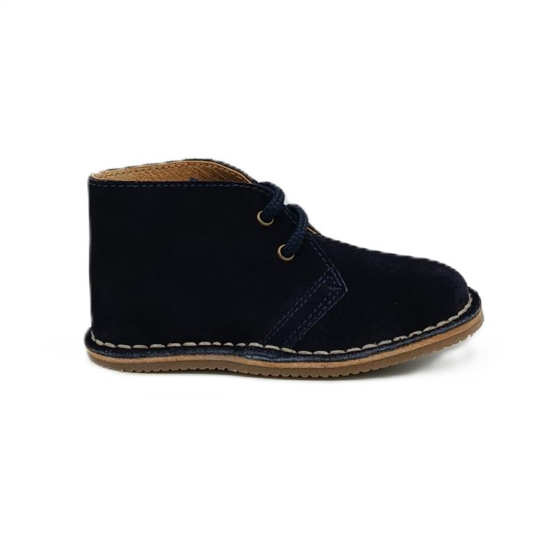 Botas safaris serraje Azul Marino piaso fino cordones 