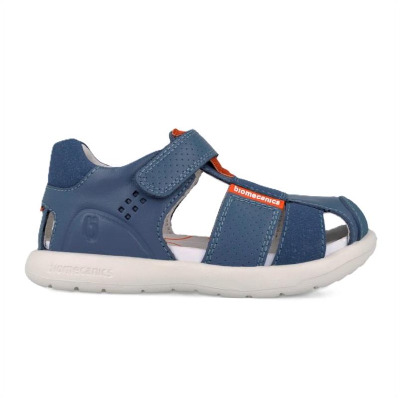 Sandalias cangrejeras piel azul Jeans