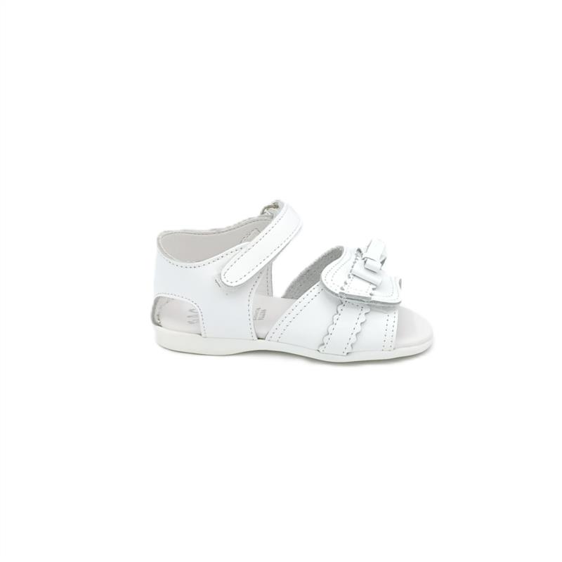 Sandalias piel blanco lazo