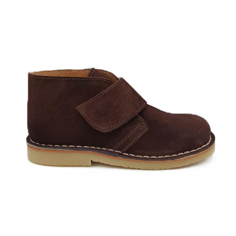 Botas safaris serraje Marrón cierre adherente 