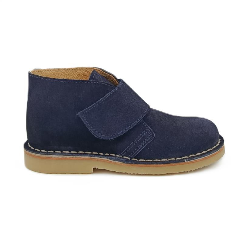 Botas safaris serraje Azul Marino cierre adherente 