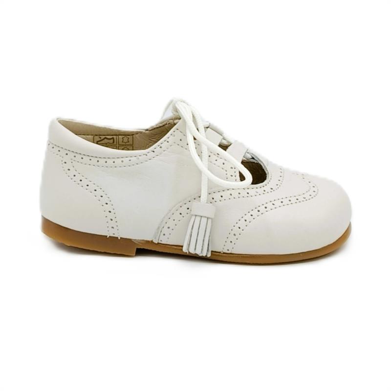 Zapatos Ingles piel Blanco Roto 