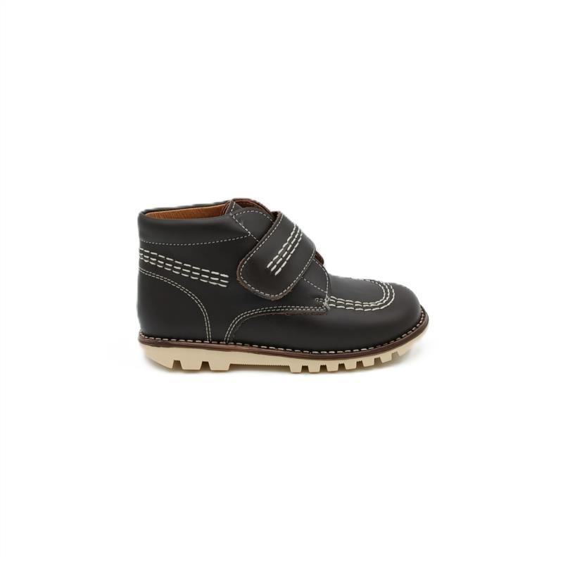 Botas tipo kickers napa Marrón cierre adherente 