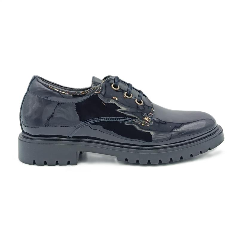 Blucher de piel Charol en Azul Marino