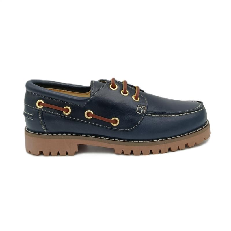 Zapatos nauticos napa Azul Marino cordones 