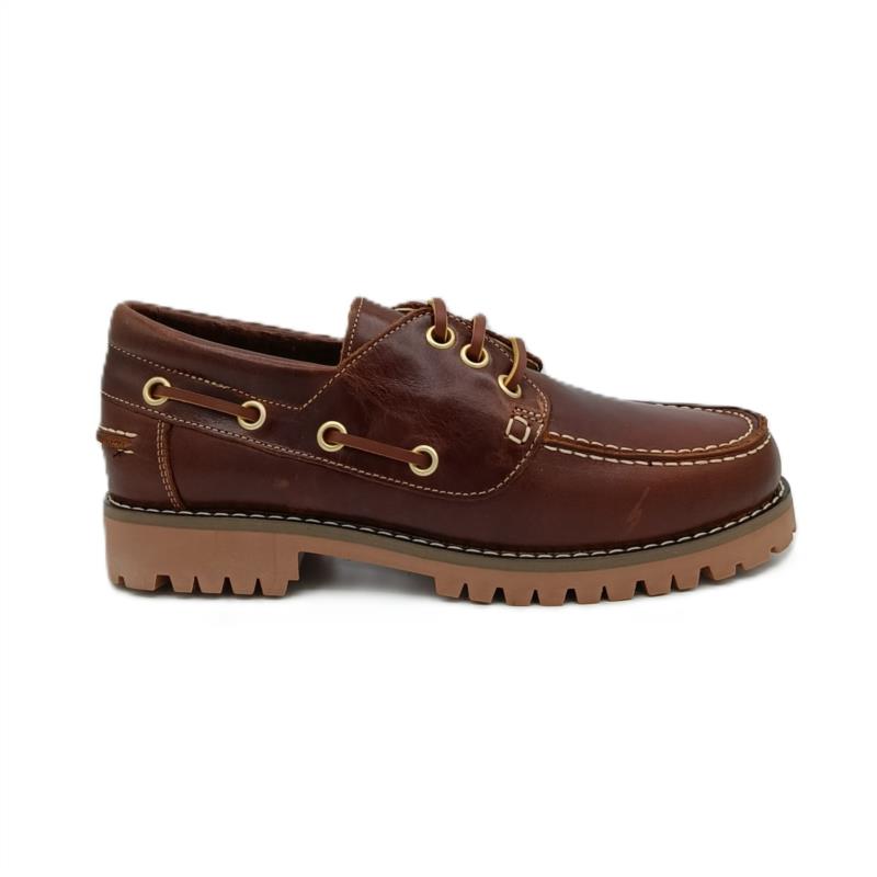 Zapatos nauticos napa Marrón cordones 