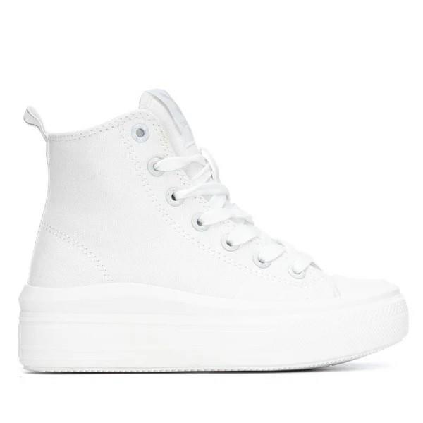 Botas cordón lona Blanco