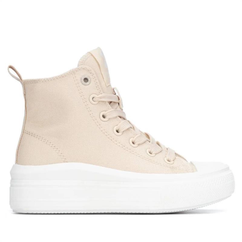 Botas cordón lona Beige 