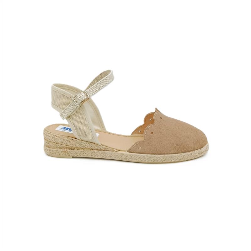 Alpargatas serraje Beige con cuña