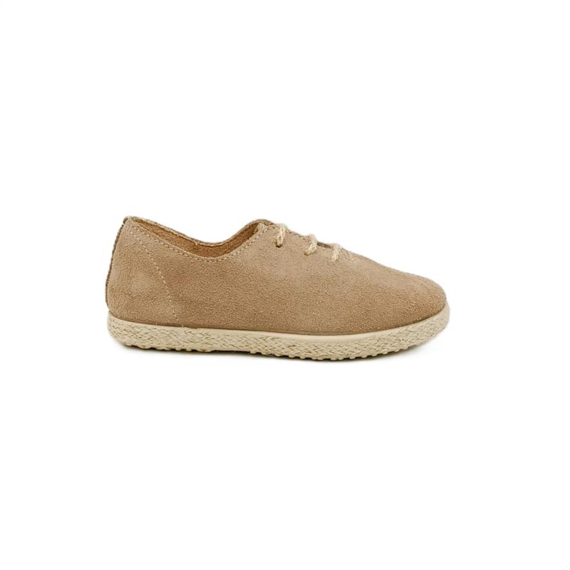 Blucher serraje Beige cordón yute 