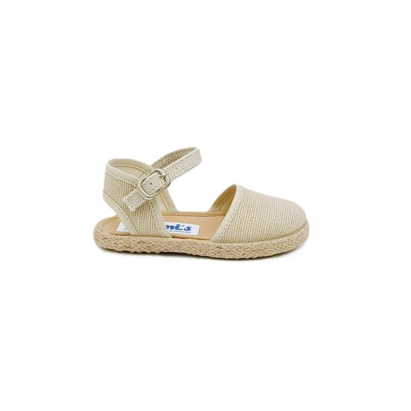 Alpargatas lino Beige hebilla 