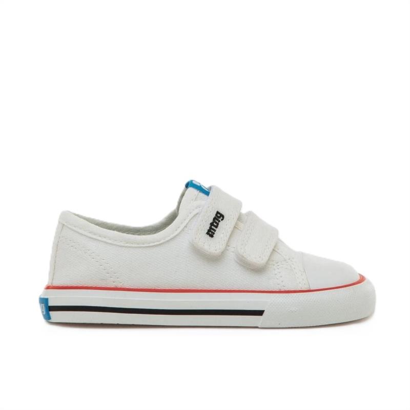 Deportivos barefoot lona blanco doble cierre adherente 