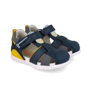 Sandalias niño azul marino y amarillo