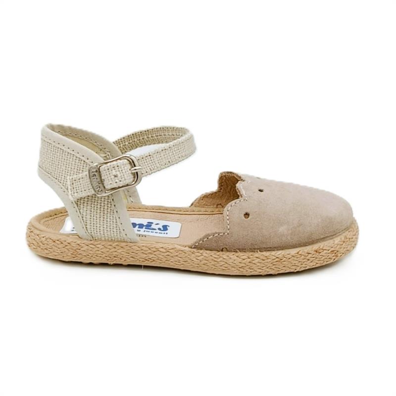 Alpargatas serraje Beige hebilla 