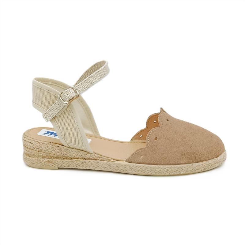 Alpargatas serraje Beige con cuña