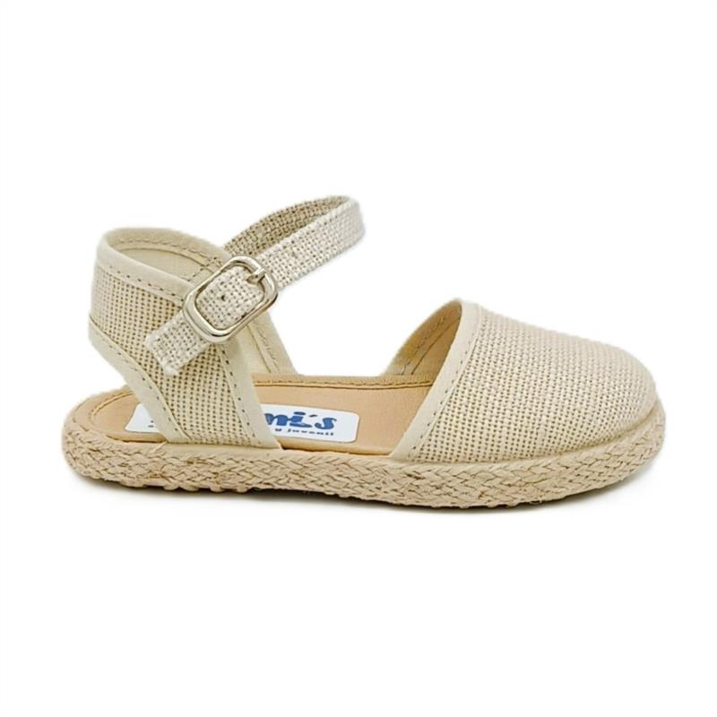 Alpargatas lino Beige hebilla 
