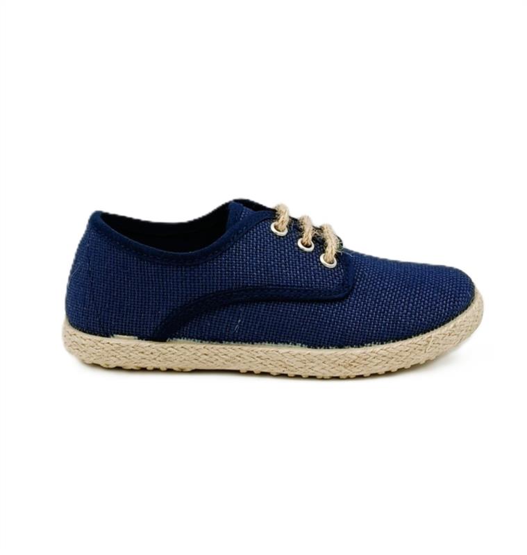 Blucher lino Azul Marino cordón yute 