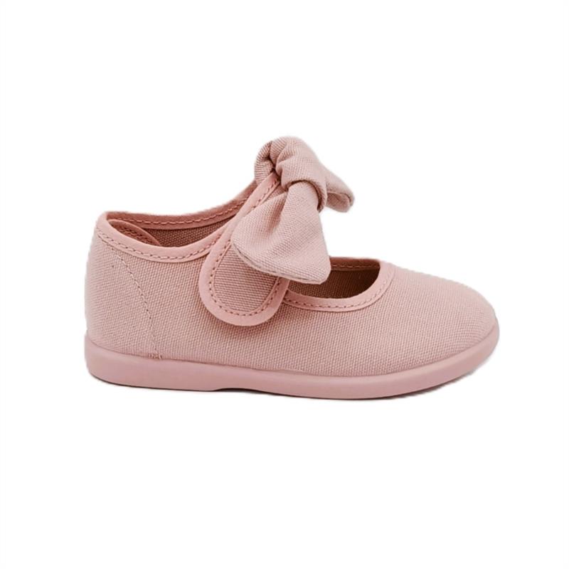  Merceditas lona Rosa Maquillaje lazo cierre adherente