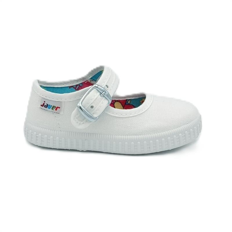  Merceditas lona Blanco hebilla