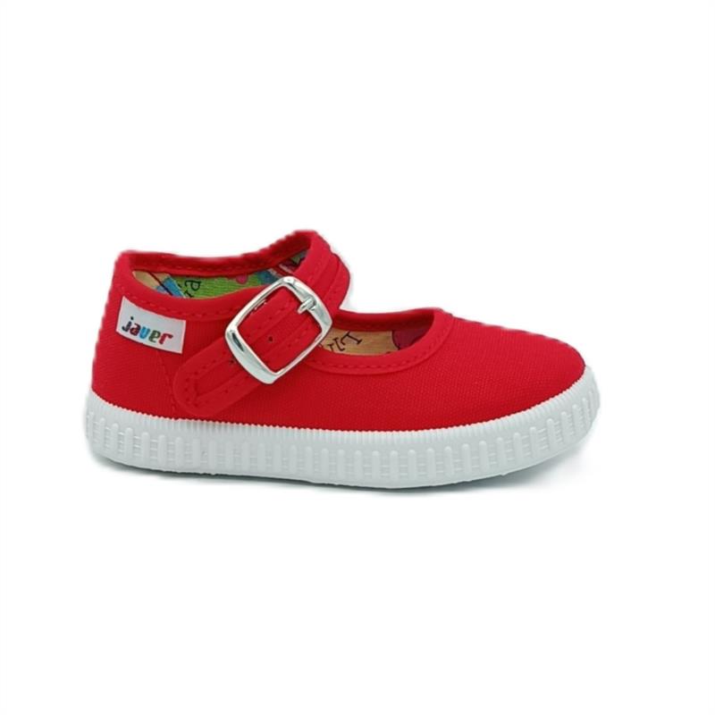  Merceditas lona Rojo hebilla