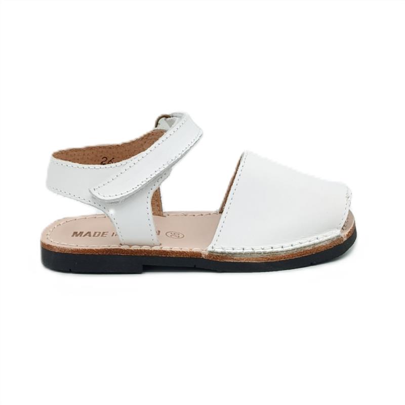 Menorquinas piel Blanco cierre adherente