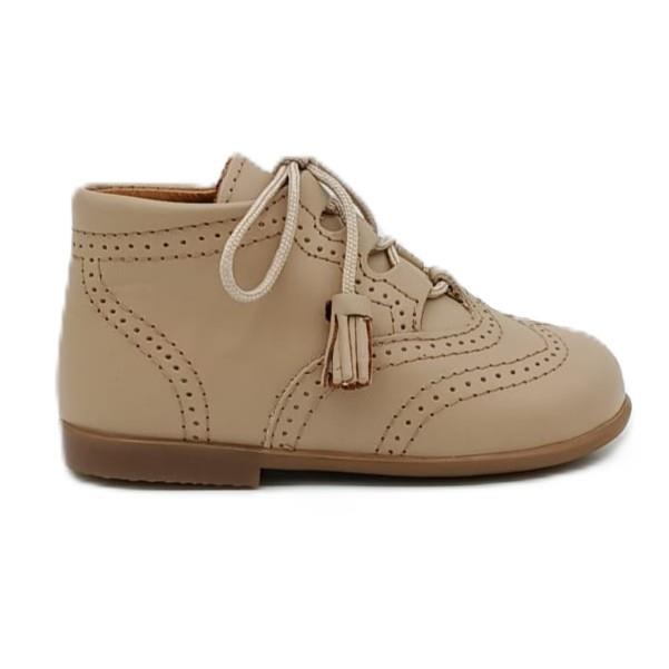 Bota inglesita de piel en Beige Arena