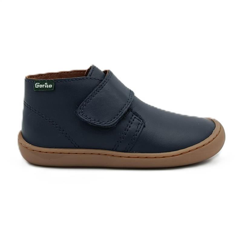Botas Barefoot de piel en Azul Marino con cierre adherente