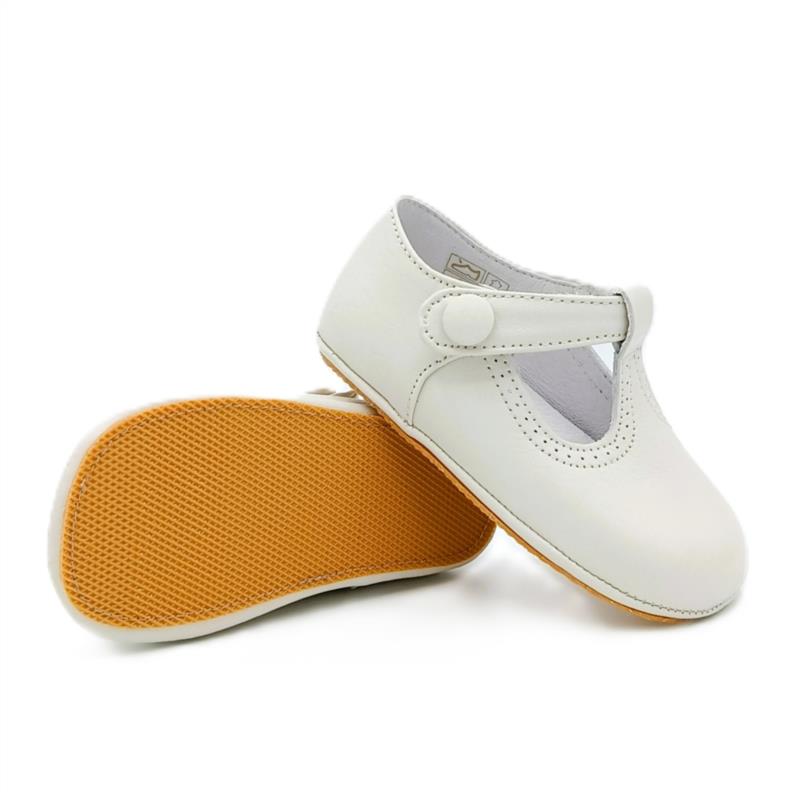 Pepitos piel Blanco Roto semisuela