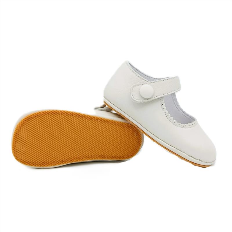 Merceditas piel Blanco Roto semisuela 