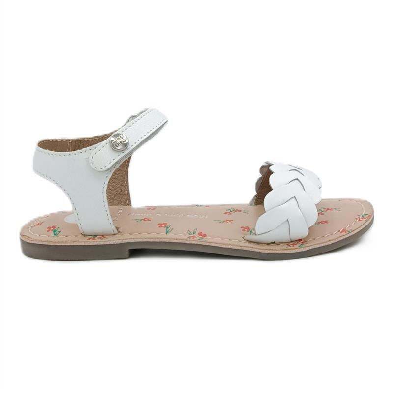 Sandalias piel blanco trenza