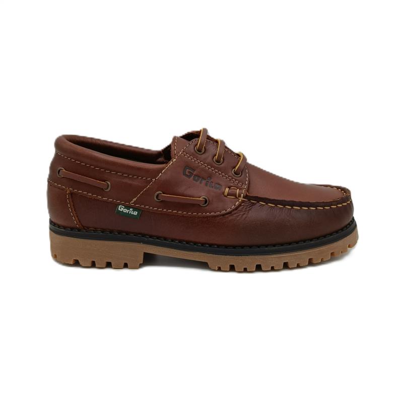 Zapatos Nauticos napa Marrón cordones 