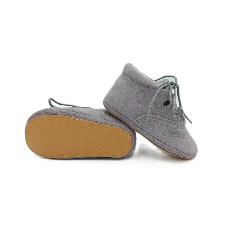 Bota inglesita serraje Gris cordones Semi-suela
