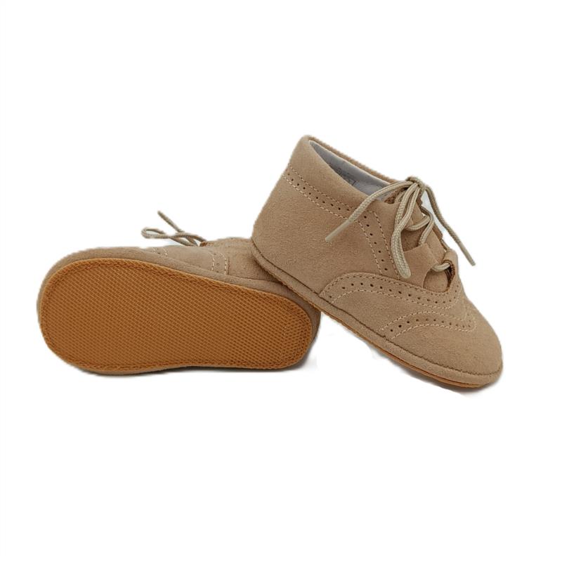 Bota inglesita serraje Camel semi-suela cordones 
