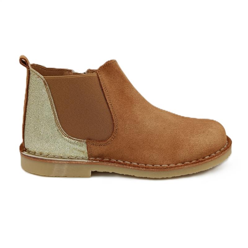 Botas Chelsie Serraje Brillante Oro 