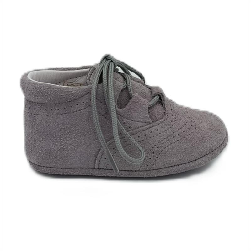 Bota inglesita serraje Gris cordones 